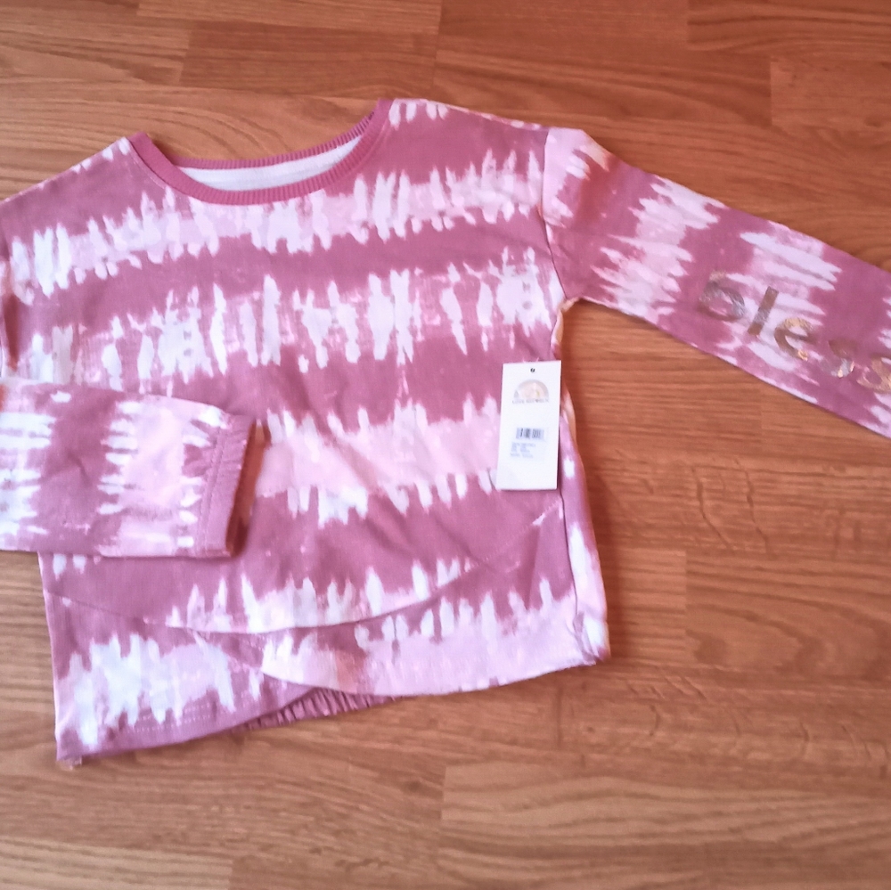 NWT girls top, sweatshirt, pink sz 5/6,  6X, S 7/8